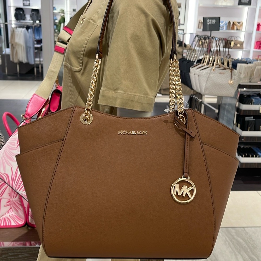 MICHAEL KORS LG CHAIN SHOULDER TOTE LUGGAGE - Picture 7 of 16